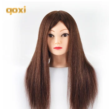 

Qoxi Professional training heads with 90% real human hairs can be curled practice Hairdressing mannequin dolls Styling maniqui