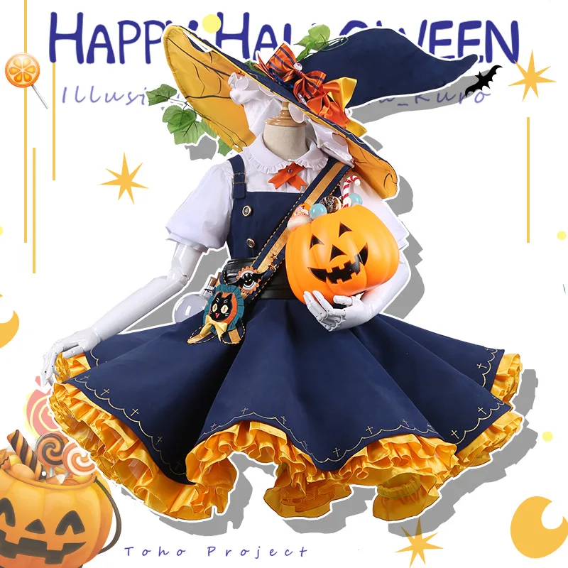 

Anime! Touhou Project Kirisame Marisa Halloween Carnival Dress Lovely Lolita Uniform Cosplay Costume For Women Free NEW Shipping