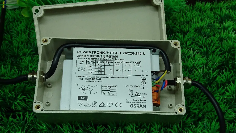 

70W OSRAM Ballast With Waterproof box for HID lamp Powertronic PT-FIT 70/220-240E Electronic Ballast for MH-lamps free shipping