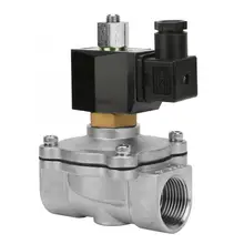 Электрический магнитный клапан ручной заподлицо 2S250-25 G" Нормально открытый Электрический электромагнитный клапан из нержавеющей стали для воды воздуха