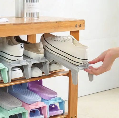 

1Pcs Creative Plastic Shoes Racks Holder Organizer Space - Saving Shoe Storage Holders Hangers Adjustable Durable Case Container