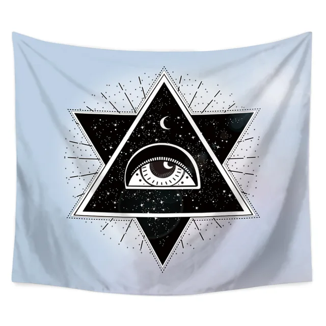 Hamsa Hand Evil Eye Black And White Tapestry Wall Hanging Cloth