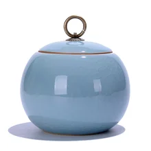 Керамическая коробка для еды с крышкой, высший сорт кракле глазурь Longquan Celadon ceramic s чай Caddy чай канистра чай фарфор