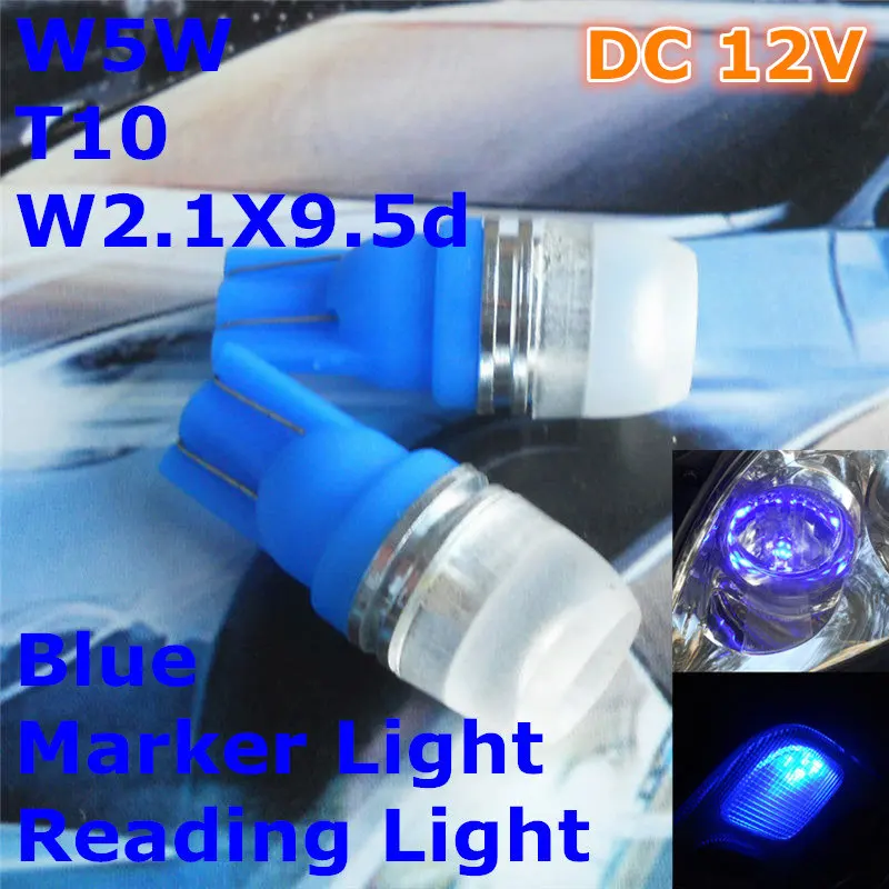 

12V LED Blue Color Car Bulb Lamp T10(High Power Spot Lamp)W5W W2.1X9.5d for Trunk Boot Licence Reading Light