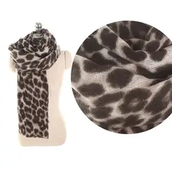 Уникальный леопардовые пятна печатных женский Для женщин Длинная Шея шарф, большой размер классический Утепленная одежда Обёрточная