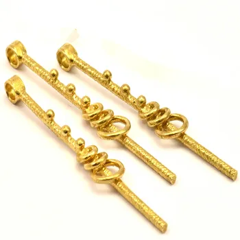 

... 6pcs... Raw Brass Textured Pendant (1 Loop)..sz (55x2.2mm) N362