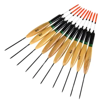

10 Pcs/Set Fishing Paulownia Float High Sensitivity Float Marked Bold Tail Fir Wood Fluorescent Light Float Fishing tools