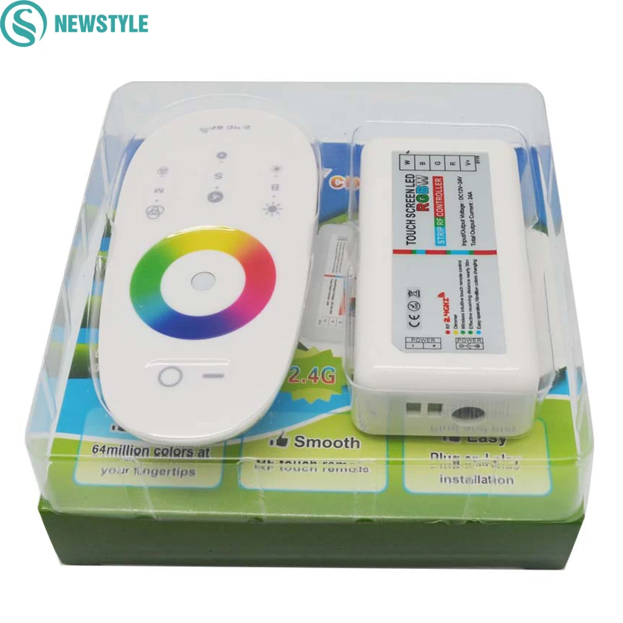 Светодиодный контроллер RGBW RGB с сенсорным экраном 2 4G DC12 24V 18A пульт дистанционного