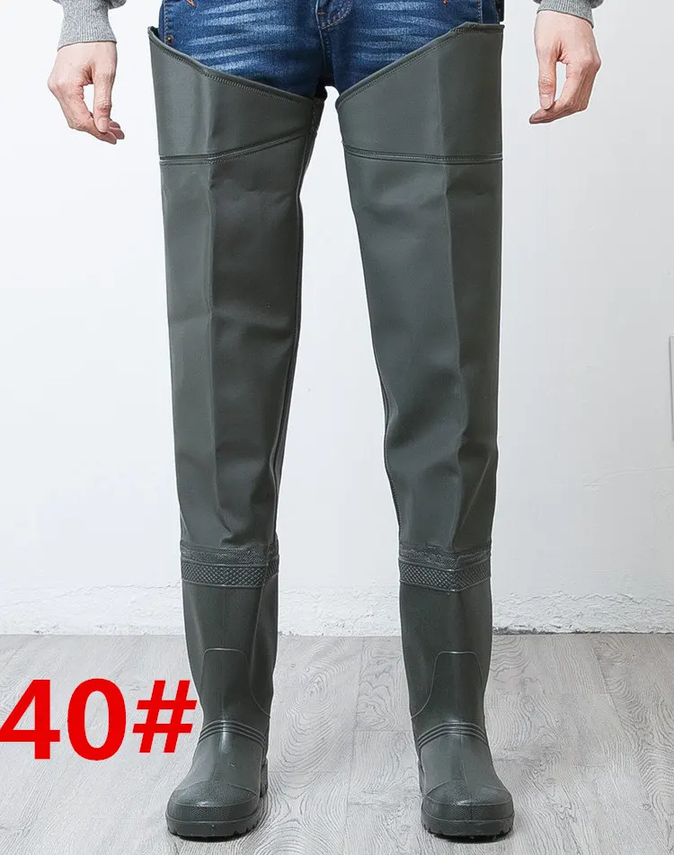 Рыбацкие штаны унисекс с высоким прыжком 0,6 мм ПВХ+ Синтетическая кожа рыбацкие сапоги утолщенная подошва охотничьи рыбацкие сапоги - Цвет: 40