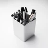 Organiseur et tasses fournitures en aluminium de bureau porte-stylo crayon métallique, papeterie de rangement robuste ► Photo 2/6