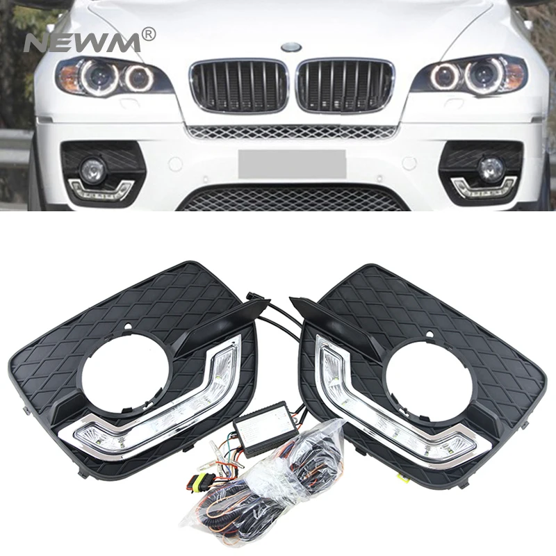 

2 pieces For BMW E71 X6 SUV 2008 2009 2010 2011 2012 2013 2014 M-sport Led Daytime Running Light For Led DRL Fog Lamp