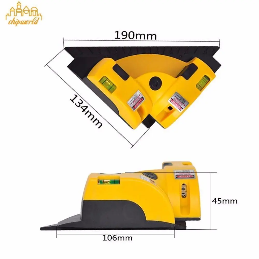 Прямоугольный 90 градусов вертикальный и горизонтальный лазер линии проекции квадратный уровень