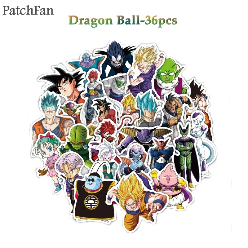 

A0487 Patchfan 36pcs Dragon ball SON GOKU stickers for party gift Creative badges decorative for DIY PC wall notebook phone case