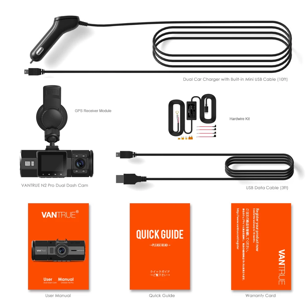 Vantrue N2 Pro Dual Lens Dash Cam 1440P Car Camera Car DVR 310 Deg G-Sensor Loop Recording Night Version Car Video Recorder (2)