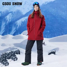 Новинка девочек лыжный костюм женский костюмы Длинные Чистый теплый и ветрозащитный водонепроницаемый лыжный костюм женский Пеший Туризм Лыжный костюм