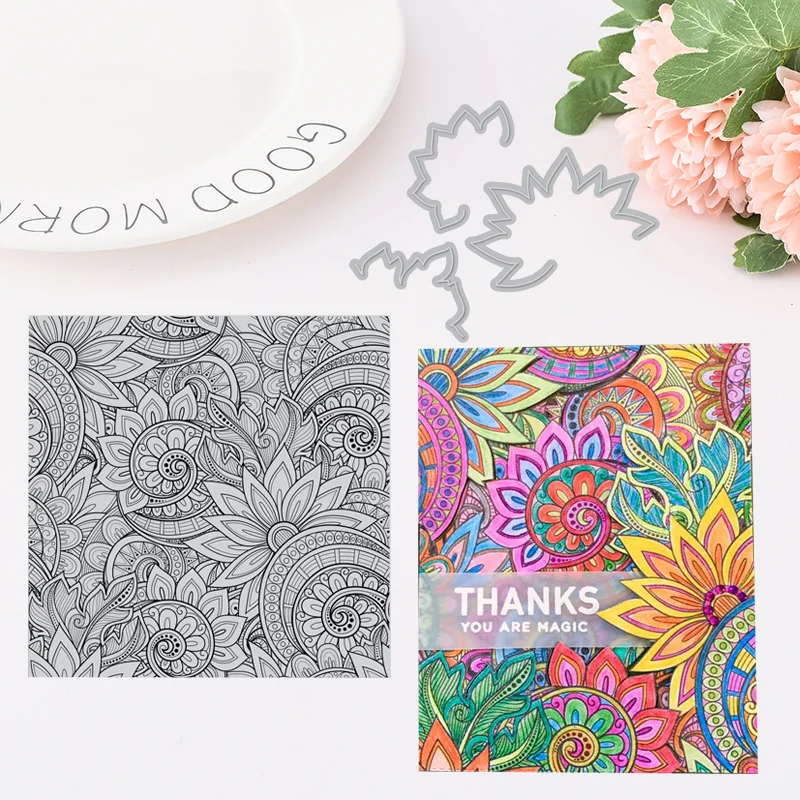 

ORNATE BACKGROUND Metal Cutting Dies and stamp For Scrapbooking Practice Hands-on DIY Album Decor Card Craft Dies