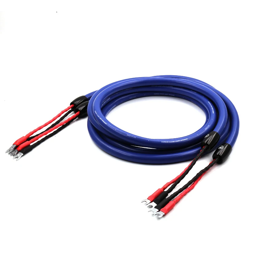 US $412.50 Clear Light Audio Speaker Cable Hifi Loudspeaker Cable With Y Spade Connect Plug
