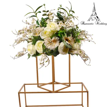 

Wedding Metal Centerpiece Gold Color Flower Vase Column Stand for Party Decoration Wedding Centerpiece Decoration 10pcs A Set