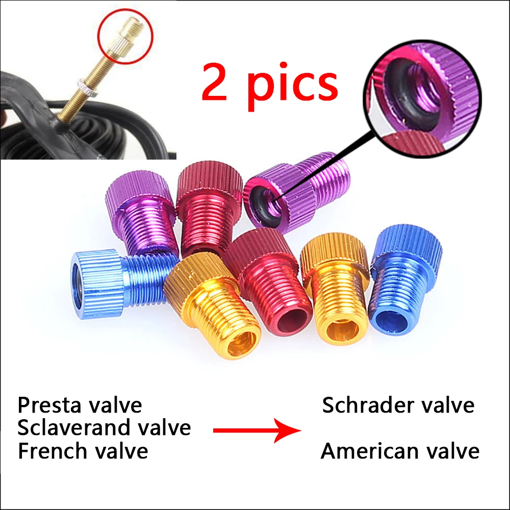 

2PCS MTB Road Bicycle Bike Presta To Schrader Valve Adapter Bike Accessories F/V to A/V S/V Convert Repair Tools American Valve
