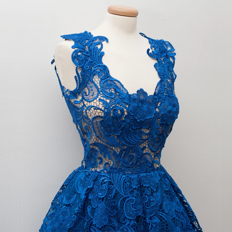 Modern Blue Lace Cocktail Dresses A Line Knee Length Party Dresses Custom Short Prom Dresses Cap Sleeve Social Occasions Dresses Lace Cocktail Dress Blue Lace Cocktail Dressescocktail Dresses Aliexpress