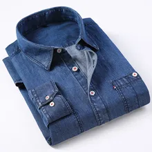 Casual denim camisa masculina manga longa algodão regular ajuste jeans camisa ocidental moda roupas do homem fácil cuidados 2020 confortável