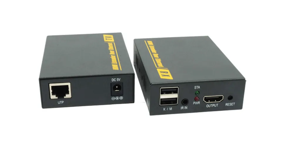 Новейший удлинитель KVM HDMI TCP/IP сетевой KVM удлинитель высокого качества 120 м USB HDMI IR KVM удлинитель CAT5e/6