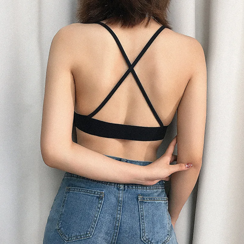 Пикантные Лоскутные стильный цепи майки Готический Вернуться Criss Cross выдалбливают V шеи бюст Bralette жилет Для женщин тонкий укороченный топ топы