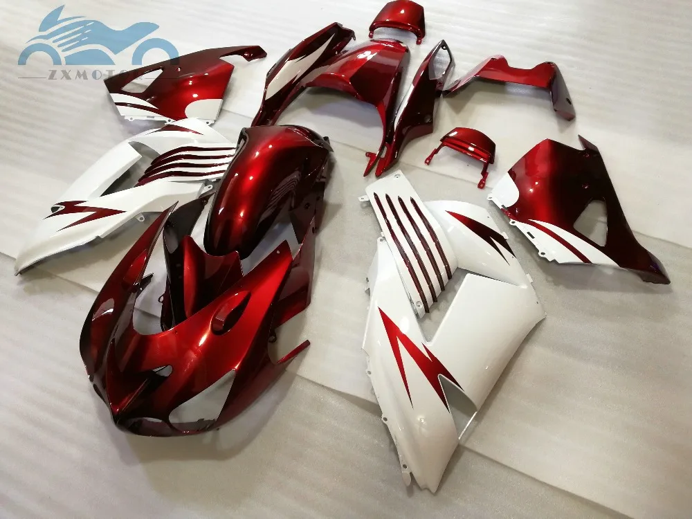 Впрыски обтекатели комплект для KAWASAKI Ninja ZX14R 2006 2008-2011 МОТОЦИКЛ ABS Обтекатели наборы ZX 14R 06 07 09 10 11 Красный Белый запчасти