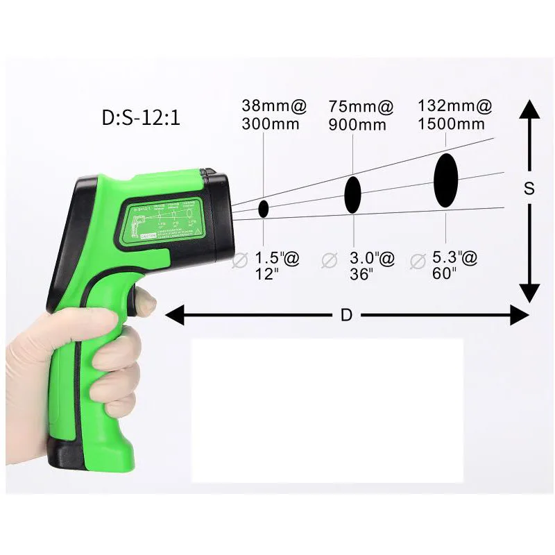 Цветной экран цифровой инфракрасный термометр бесконтактный инфракрасный лазерный термометр Температурный пистолет промышленный измеритель температуры