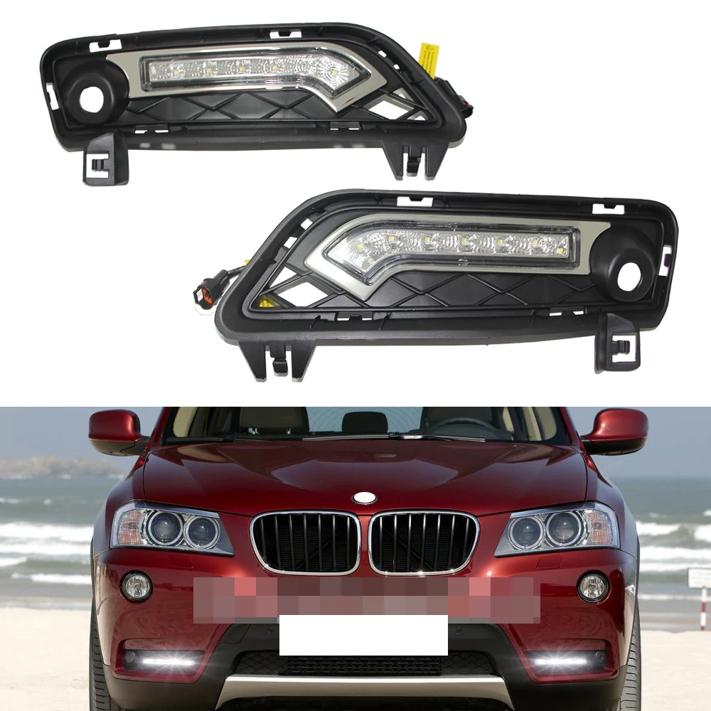 2x 6 LED Car Daytime Running Light 12W high power for BMW X3 F25 2010