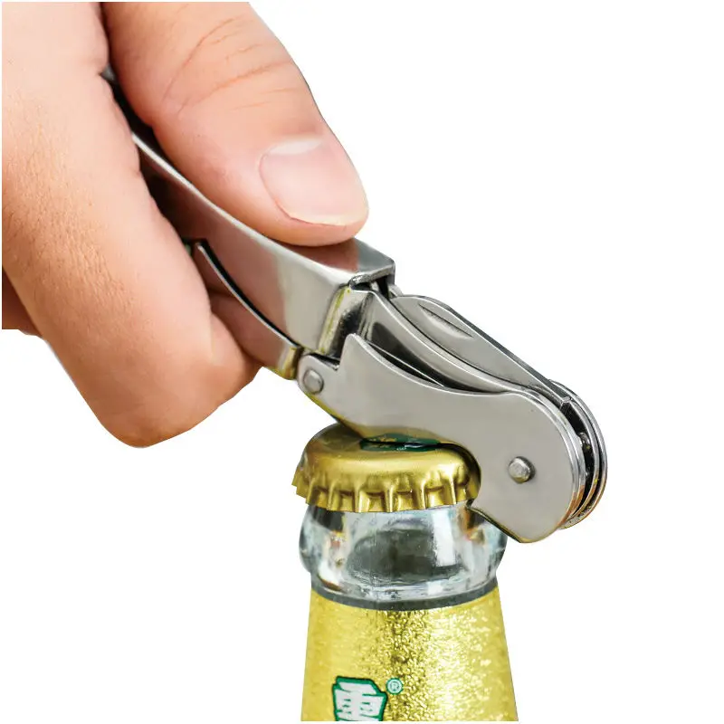 Stainless Steel Double Hinged Waiters Wine Bottle Opener Lever TooODCAH2 