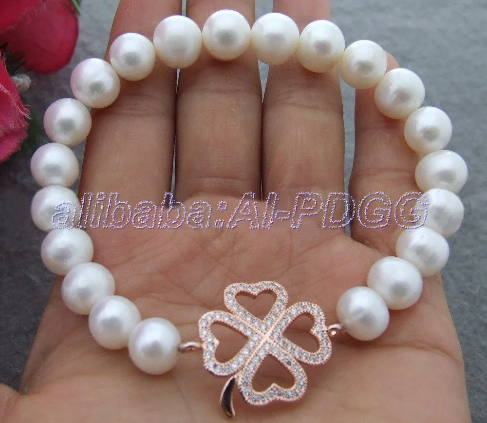 

9-10mm White Pearl Bracelet