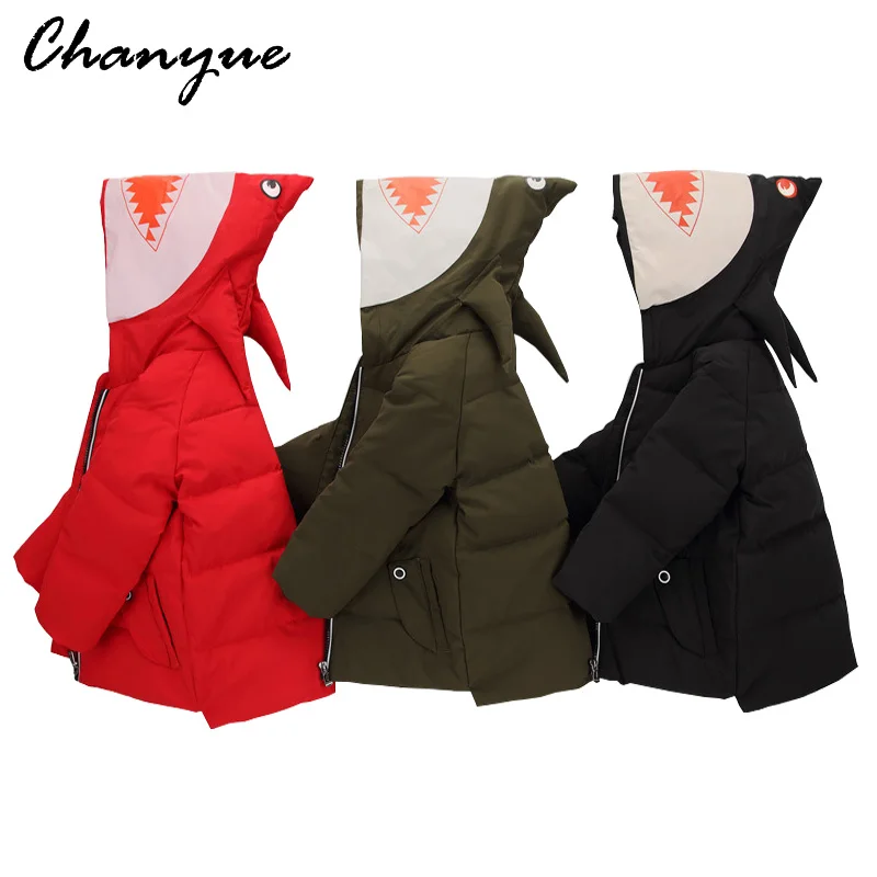 

Chanyue Winter Girls Boys Down Jacket Jackets for Girls Cartoon Hooded Thickening White Duck Down Coat Kids Clothing Jacket Coat