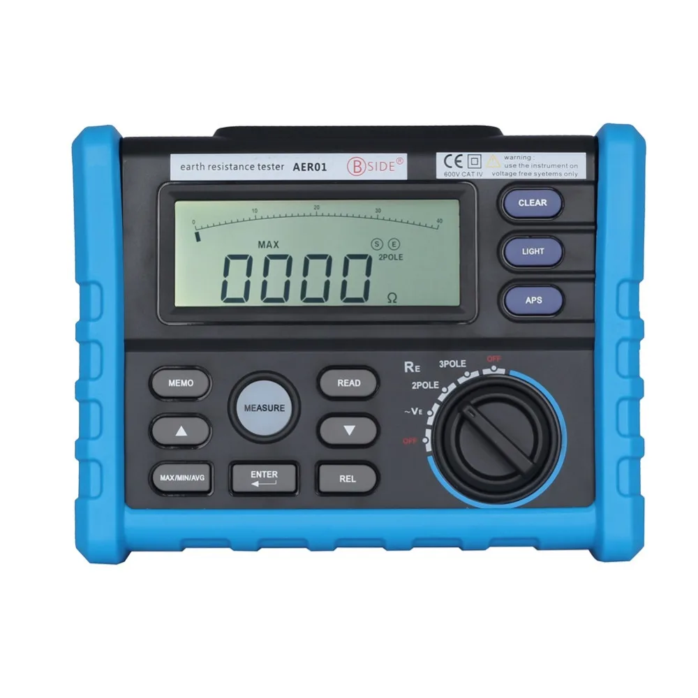 

AideTek Ground EARTH RESISTANCE TESTER AER01 Tester Voltage Range 0-4K Ohm