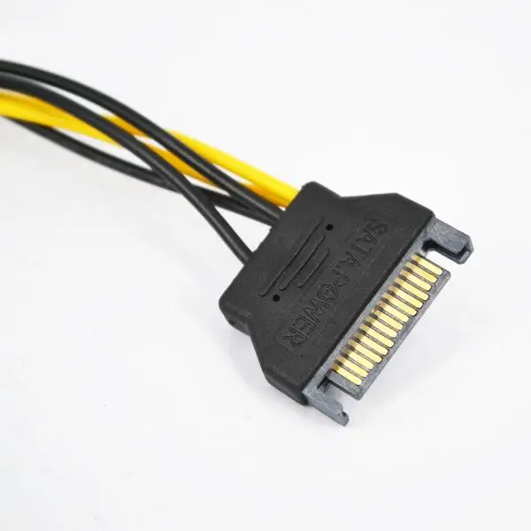 SATA мощность до 6pin Экспресс адаптер кабель 15pin 20 см PCIe PCI-e PCI для видеокарты