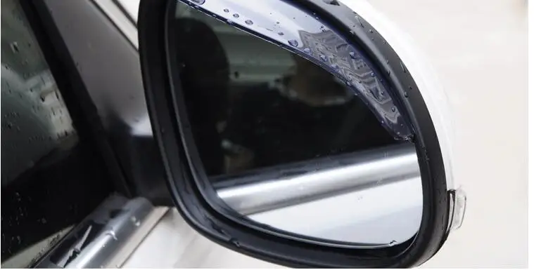 

2pcs PVC Car Rear view Mirror sticker rain eyebrow auto mirror Rainy Shield shade cover protector guard black and white