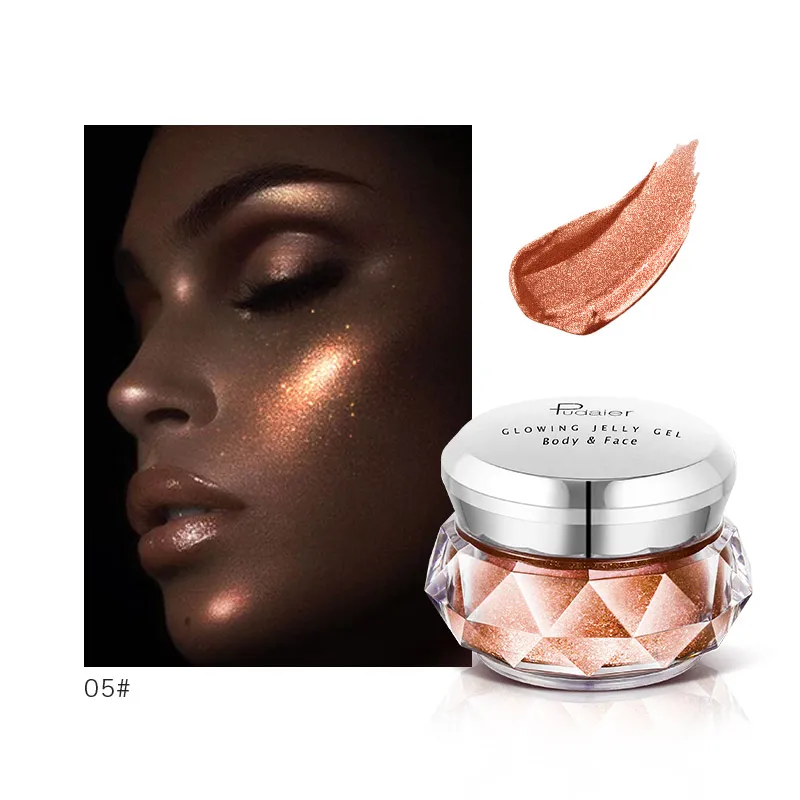 

Brand Jelly Glitter Highlighter Gel Face Makeup Highlight Shine Metallic Cream Brighten Facial Body Contour Luminous Corrector