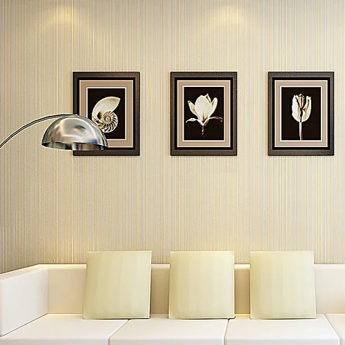 

Modern, Simple, Plain, Pure, Non-woven, Wallpaper, Vertical Stripes, Living Room Full of Bedroom Wallpaper.