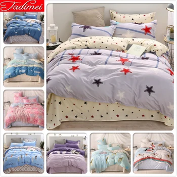

Colorful Stars Pattern Adult Kids Child Soft Cotton 3/4 pcs Bedding Set Single Full Queen King Size Bed Linen Bedspreads 150x200