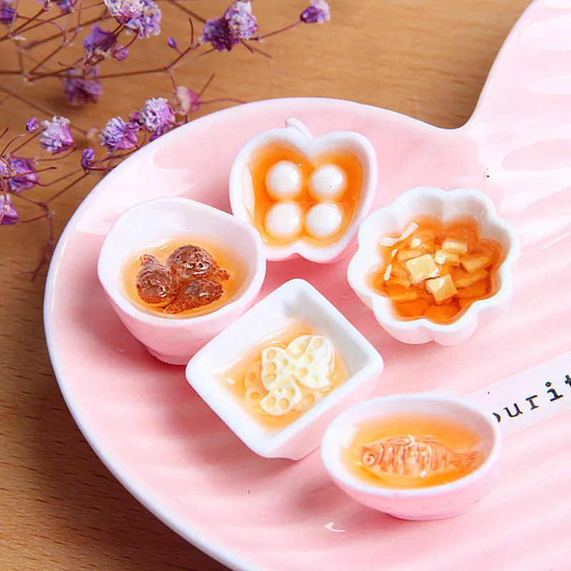 

Kawaii 10pcs/lot Mini Play Food Chicken Leg Tang Yuan Fish Dolls Miniature Pretend Toy For Dolls House Accessories Random