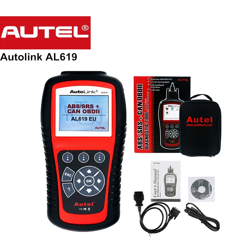 100 Original Autel Scanner AutoLink AL619 OBDII CAN ABS SRS Airbag