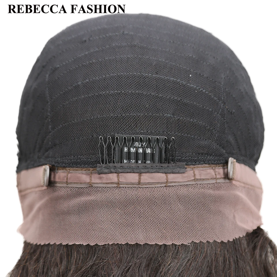 Rebecca кружевные передние человеческие волосы парики предварительно сорванные 130% плотность малазийские волосы парик тела волна 10-20 дюймов Remy