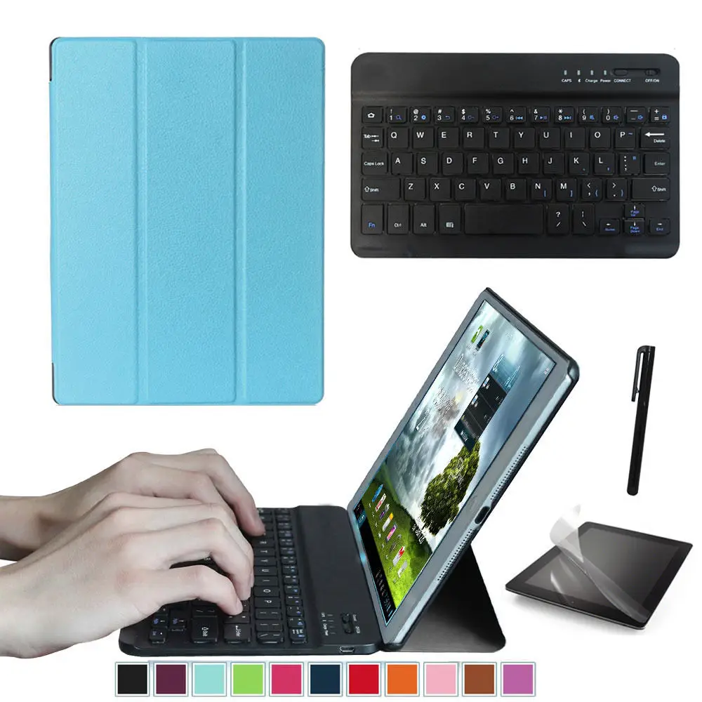 Набор аксессуаров для samsung Galaxy Tab S2 9,7 SM-T815 SM-T810-умный чехол+ Bluetooth клавиатура+ Защитная пленка+ стилус - Цвет: BK9-LB