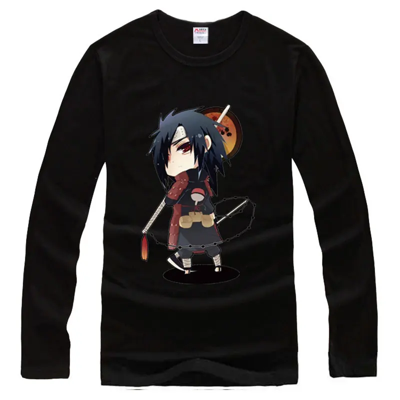 Модные футболки пуловеры Hokage Uchiha Madara хлопковые с вырезом лодочкой и рукавами