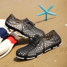 Лето г. воздухопроницаемые сетчаты для мужчин обувь для водных видов спорта на плоской, полой подошве пляжная обувь унисекс; обувь для водных видов спорта на открытом воздухе для прогулок ZapatoL802