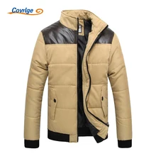 Covrlge 2017 Winter Parks for Men Fashion Patchwork Padded Jacket Men’s Jackets Parka Winter Coat Warm Overcoat Parkas MWM046