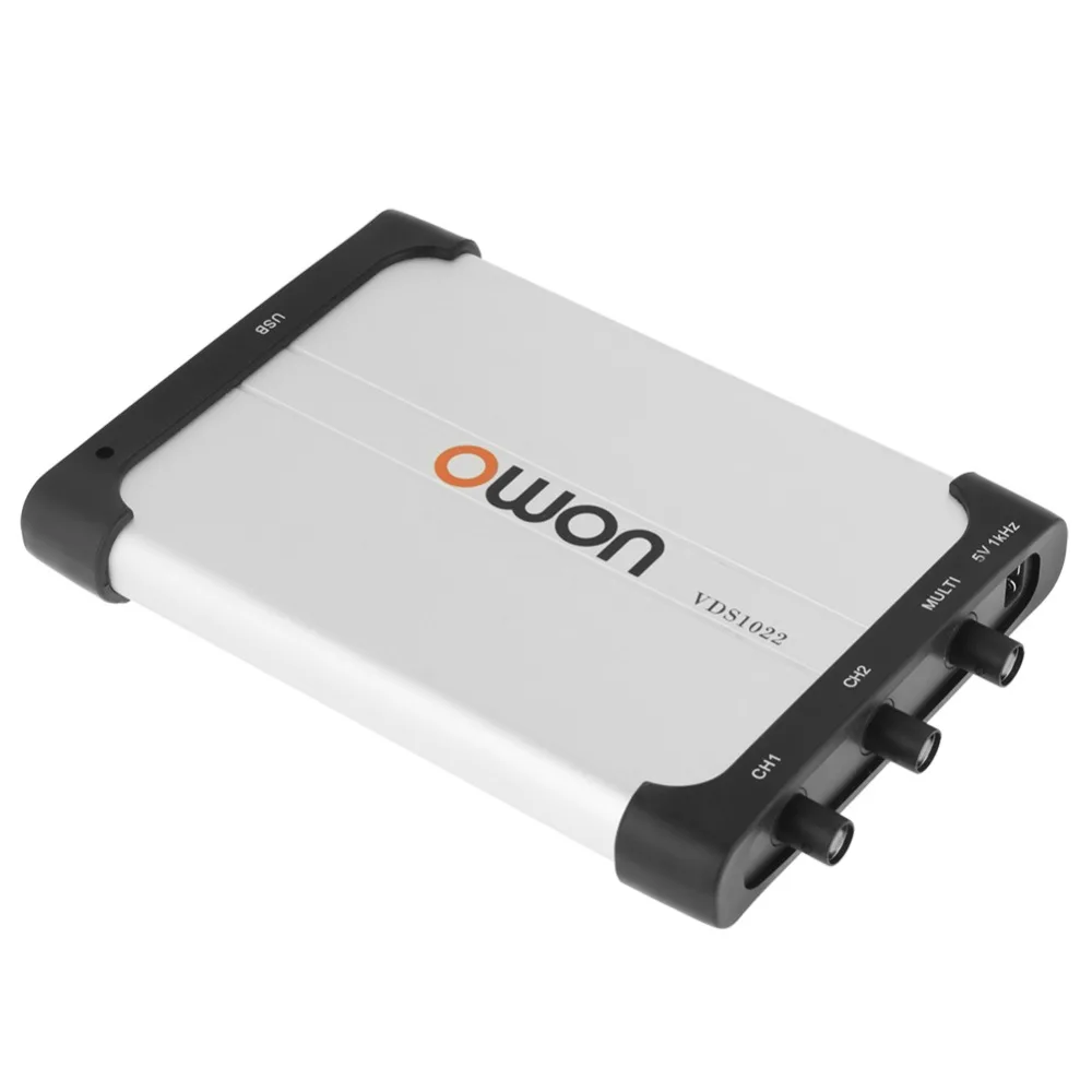 OWON 1 комплект двухканальный VDS1022 Виртуальный USB осциллограф 100MSa/S 25M UI дизайн осциллограф для ПК USB питание шины