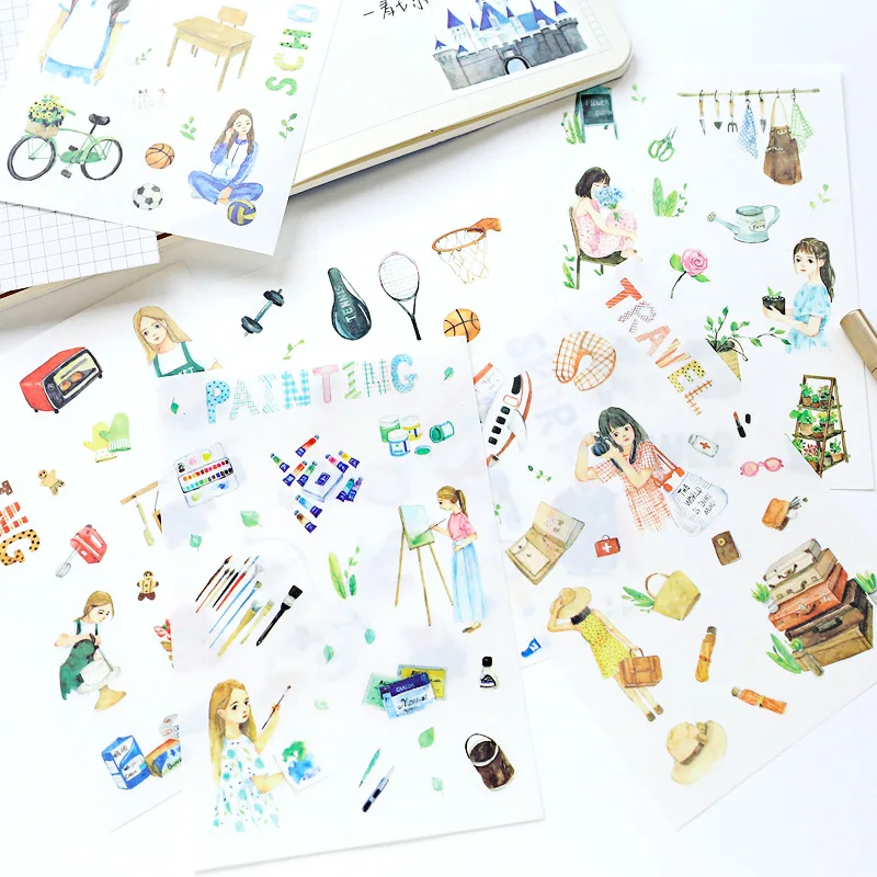 DIY Colorful Diary of a series kawaii Stickers Diary Planner Journal