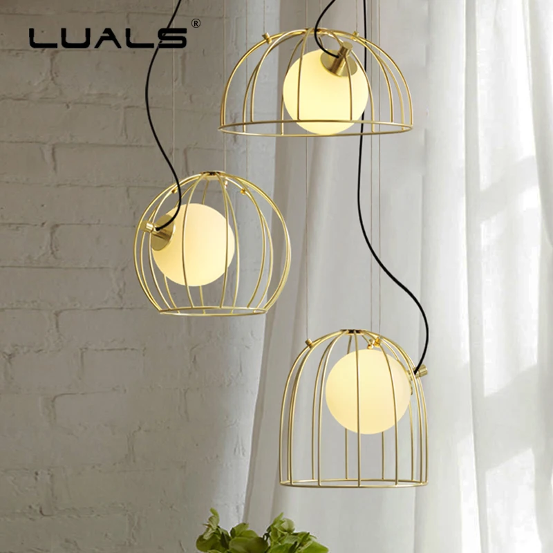 

Nordic Hanging Lamp Iron Glass Pendant Lights Postmodern Suspension Luminaire Indoor Home LED Light Fixture Art Deco Lighting