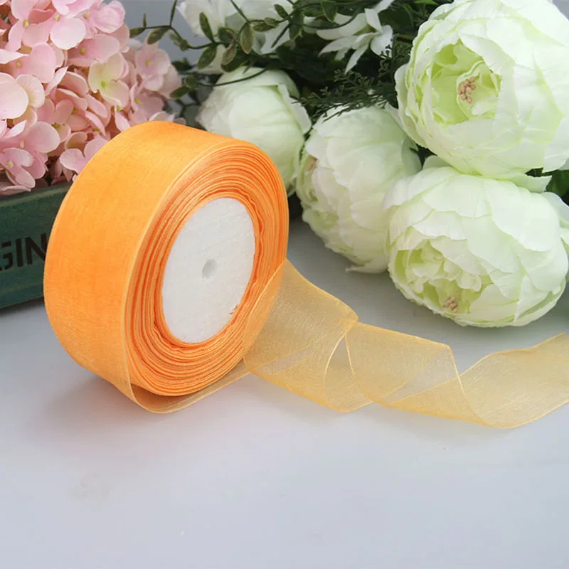 4cm 45meter Crystal Organza Ribbon Roll Invitation Card Gift Box Packaging Ribbon Sewing Craft For Home Wedding Party Decoration - Цвет: T16